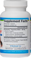supplement facts. K9 Medicinals® Immune Support - K9medicinals.com. k9 medicinals immune support bottle capsule form. canine wellness dietary supplement. canine cancer supplement. antioxidant and probiotic for dogs